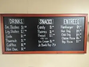 Snack Shack Menu at Butter and Egg Adventures